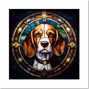 Beagle Stained Glass Circle Posters and Art